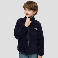 PLUS会员：Gap 男童logo 宽松抱抱绒立领卫衣  海军蓝 130 cm(8-9岁)