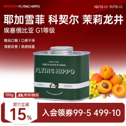 FLYING HIPPO 埃塞茉莉花龙井柑橘科契尔G1水洗冷萃手冲单品咖啡豆源头直发100g
