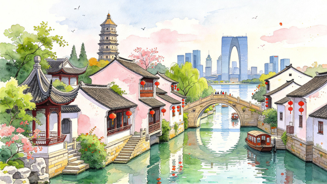 苏州景点手绘地图