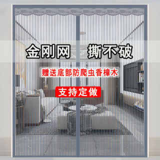 夏季金刚网防蚊门帘魔术贴加密强磁块性免打孔自吸卧室家用门帘子