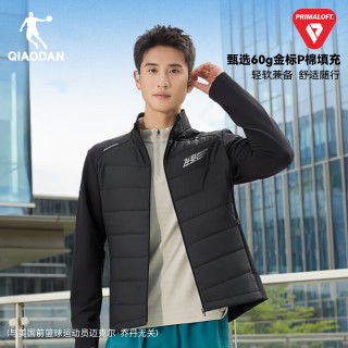 乔丹 飞影金标P棉服男外套风衣秋冬季保暖防泼水运动夹克棉衣Primaloft 黑色 L P棉60g\㎡