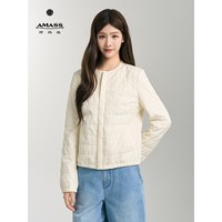 移动端：阿玛施 新款休闲百搭气质舒适绗缝新雪丽薄款棉服外套540048