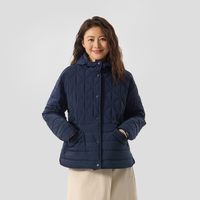 移动端：乐飞叶 户外宽松时尚连帽棉服女3M新雪丽棉轻量显瘦保暖棉衣