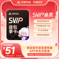 百度网盘 svip会员季卡3个月AI极速下载播放5T存储