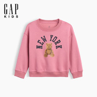 Gap 女幼童小童 抓绒圆领卫衣儿童装美版  粉红色 110 /56(4-5岁)