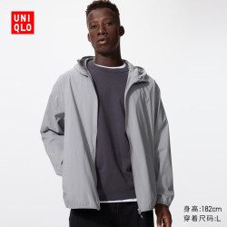 优衣库 便携式防紫外线连帽外套男装女装/防晒服475031 478228 478228/03灰色 XL