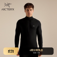 始祖鸟 SATORO MERINO WOOL ZIP NECK 男子 内层长袖上装 Black/黑色 M