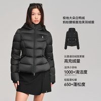 移动端：AOT安欧兔蚂蚁腰缎面泡芙收腰羽绒服女修身短款外套