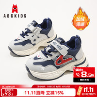 ABCKIDS ABC KIDS 男女童鞋！2026冬季新品保暖加绒舒适耐磨轻便男女童运动休闲跑鞋 蓝色 29