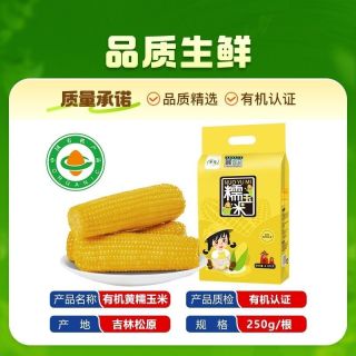 百亿补贴：析芮 有机黄糯玉米吉林松原2.5Kg/袋(共10根)有机认证