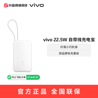 vivo 双向快充22.5W自带线充电宝10000mAh