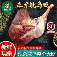 柳红 新鲜鸵鸟腿 现杀整个鸵鸟腿 养殖生鲜禽肉 锅烧烤食材鸵鸟肉带骨
