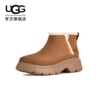 会员专享：UGG 冬季女士保暖厚底休闲迷你靴毛毛雪地靴1174495CHE|栗色