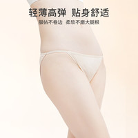 天蚕 100%真丝内裤女士夏季薄款低腰性感透气抗菌桑蚕丝三角裤短裤裤头 米色 L