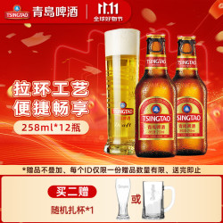 青岛啤酒 新升级！拉环小棕金258mL*12瓶