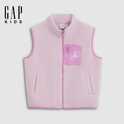 Gap 女童大童 拼接口袋摇粒绒立领马甲 粉色 140 cm (10-11岁)