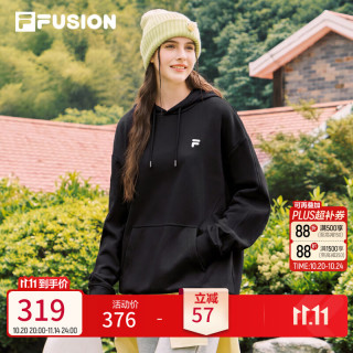 斐乐 FUSION潮牌经典百搭卫衣26秋新款男女情侣款宽松百搭 正黑色-BK L 175/96A/L