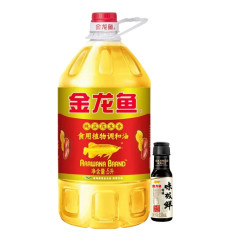 金龙鱼 食用油纯正花生香食用植物调和油5L桶家用食品用油官方授权