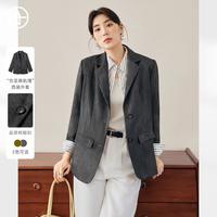 DUIBAI 春秋肌理感正肩垫肩西装女式外套