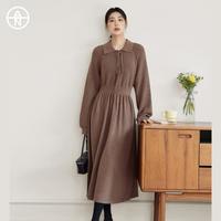 DUIBAI 冬装复古针织女式连衣裙显瘦内搭毛衣裙