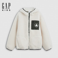 Gap 男女童大童 拼接口袋仿羊羔绒外套 米白色 160 cm (14-15岁)