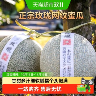 88VIP：欢乐果园 正宗玫珑网纹蜜瓜甘甜多汁甜瓜当季新鲜水果4斤