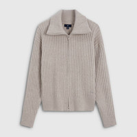 Gap 新品拉链螺纹欧美POLO领毛针织衫