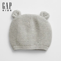 Gap 婴幼儿纯棉时尚小熊耳朵可爱针织帽 灰色 12-18月