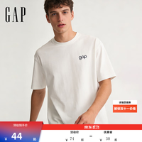 Gap 100%棉字母印花圆领短袖T恤