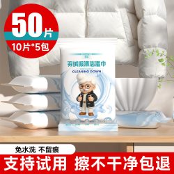 恒品 10片羽绒服清洁湿巾免洗强力去污衣物去渍家用小包便携湿纸巾
