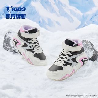 百亿补贴：乔丹 童鞋女童二棉鞋冬季新款冬鞋加绒大童运动鞋儿童板鞋棉鞋