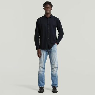 G-STAR RAW26年春季新品Clean长袖衬衫翻领梭织有型男士通勤百搭舒适D25196 深蓝色 M