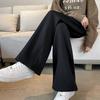 沐孜 阔腿裤女秋冬款休闲裤子加大码长裤高腰胖mm运动裤
