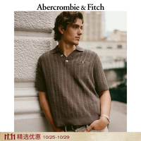 Abercrombie & Fitch 棉质短袖针织POLO衫上衣26秋冬男装120-6179 棕色 XL (180/116A)