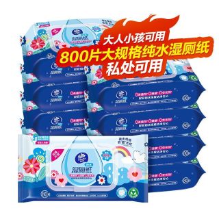 百亿补贴：维达 湿厕纸纯水厕所湿巾80片*10包