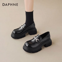 达芙妮 高跟乐福鞋新款秋季