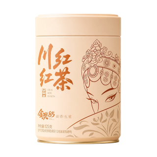 川红 高香红茶金奖85特级红茶中兰花香五星口粮茶 125g*2罐(赠覆钛蘑菇杯+茶匙)