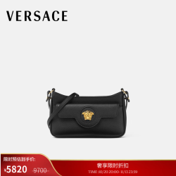 VERSACE 女士背提包 1B00V-黑色+金色