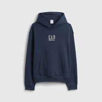 Gap 情侣款logo宽松运动连帽套头卫衣