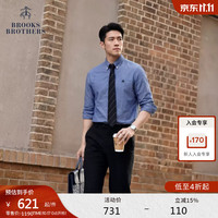 Brooks Brothers BrooksBrothers）男士秋季牛津纺纽扣领刺绣logo休闲商务衬衫 4003-牛仔蓝 L