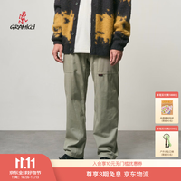 GRAMiCCi 小野人经典直筒裤男棉斜纹大口袋长裤耐磨26秋冬G105-OGT 石青绿