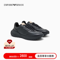 EMPORIO ARMANI 官方旗舰新款男士系带低帮圆头运动休闲老爹鞋秋冬 UC001-黑色 42
