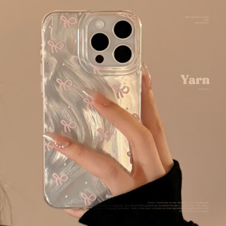 花小匣粉色蝴蝶结适用苹果17手机壳iphone16promax防摔15硬14少女羽纱13 银色 小粉结满屏【光油】 17promax