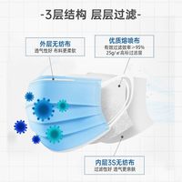 三豸堂 医用外科防尘口罩50只 一次性成人通用薄透气防晒防飞沫防尘口罩