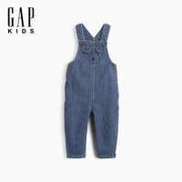 Gap 婴幼儿 纯棉牛仔锥形背带裤 蓝色条纹 90 /48 亚洲码18-24月/美码18-24月