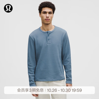 lululemon 丨Cotton-Blend 男士棉混纺华夫格针织长袖亨利衫 LM3FTFS 钢青