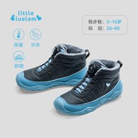 移动端：little blue lamb 冬季新款运动鞋棉鞋加绒加厚防滑靴子 黑色 26