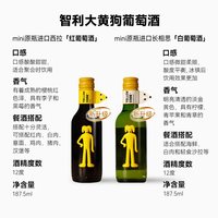 大黄狗 mini智利大黄狗红酒 原瓶进口西拉红/长相思白半甜葡萄酒