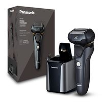 Panasonic 松下 Series 800 ES-LV97 干湿两用剃须刀头,5倍剃须刀头,带线性马达,包括清洁和充电站,黑色
