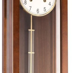 Hermle 70989-030141 渐进式挂钟 1 2 小时撞击胡桃木 57 厘米 x 22.5 厘米 x 13 厘米